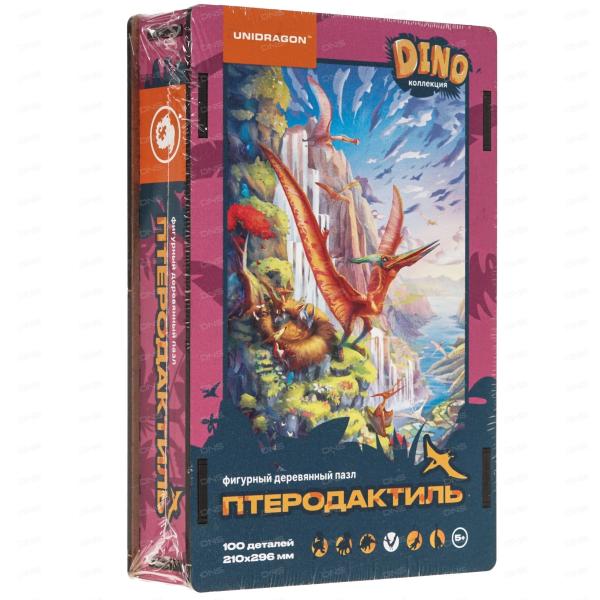 Пазл деревянный 100 эл. "Dino Птеродактиль" UNIDRAGON