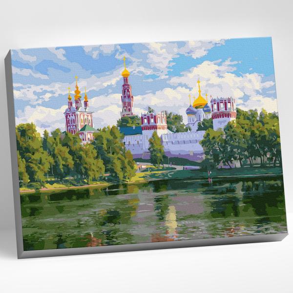 Картина по номерам 40*50 Цветной холст БАСОВ С. НОВОДЕВИЧИЙ МОНАСТЫРЬ (36 цветов)