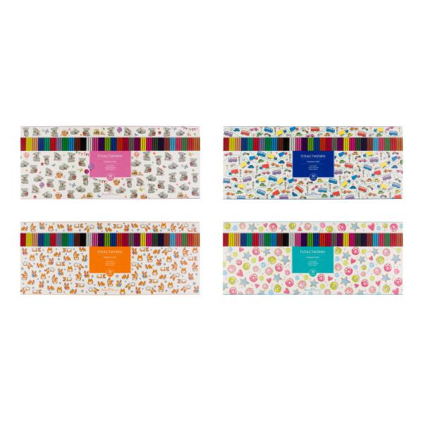 Пластилин 30 цв. восковой "Happycolor", 620 Г. В КОРОБКЕ-ПЕНАЛЕ С РАЗДЕЛИТЕЛЕМ 