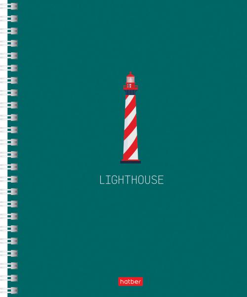 Тетрадь 96 л. ЛИН. на гребне "Lighthouse" 60-65г/кв.м ламинация Soft-touch 2 диз. в блоке