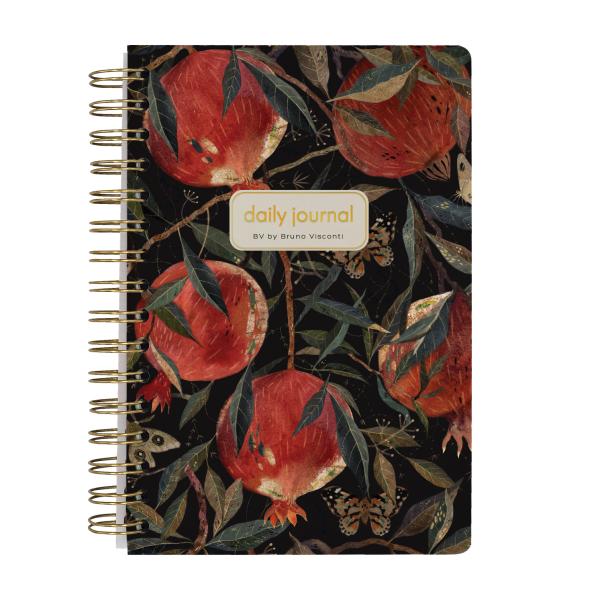 Ежедневник недат А5 136 л. НА ЗОЛОТОМ ГРЕБНЕ «CUTE DIARY» BV, "ГРАНАТ"