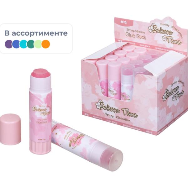 Клей-карандаш M&G Sakura, 15 г, в ассортименте