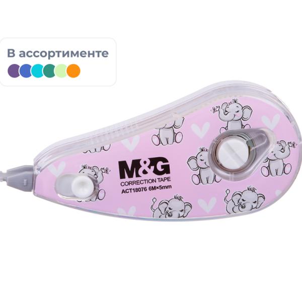 Корректир. лента 5мм х 6м M&G Animal Planet, ассорти