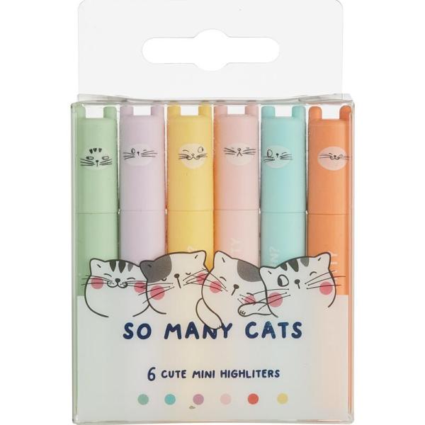 Набор маркеров текст. 6 шт. M&G SO MANY CATS  мини 6 паст цветов AHM22575