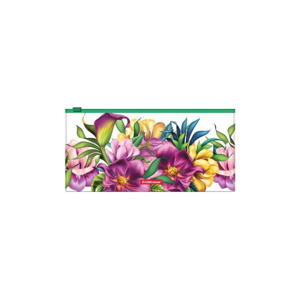 Папка на молнии Travel Zip-пакет ErichKrause® Tropical Flowers, (в пакете по 12 шт.)