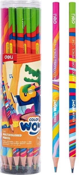 Карандаши 28 цв. Deli Colorwow 3мм трехгран. туба