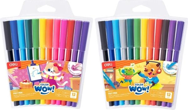 Фломастеры 12 цв. Deli Colorwow круг. пулевидный пиш. наконечник вентилир. смываемые