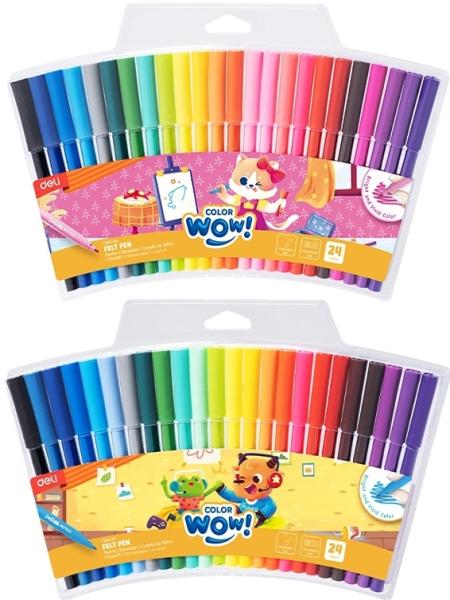 Фломастеры 24 цв. Deli Colorwow круг. пулевидный пиш. наконечник вентилир. смываемые