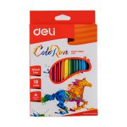 Карандаши 18 цв. Deli ColoRun трехгран. пластик, коробка/европод.