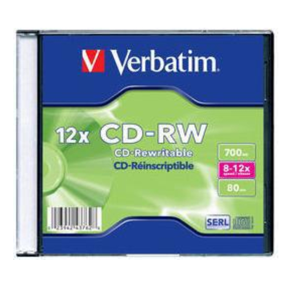 CD-RW Slim Case 1 шт. 700МБ, 12x 