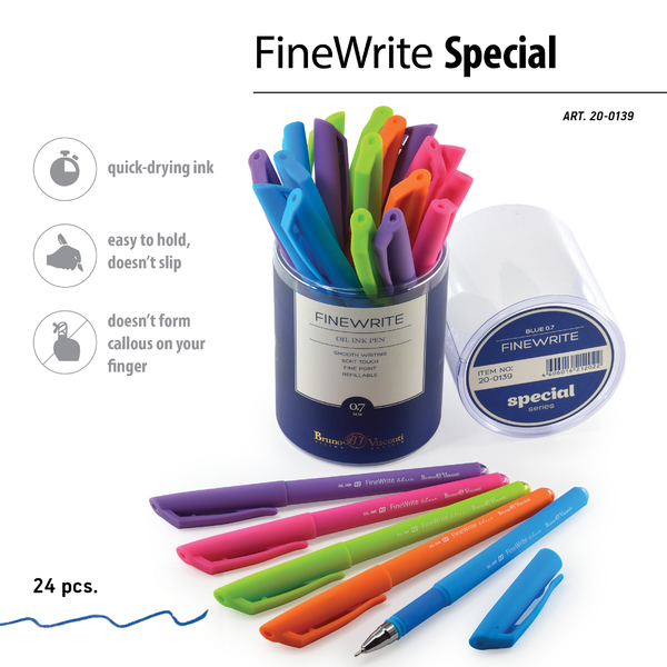 Ручка шариковая 0,7 мм "FineWrite.SPECIAL" на масляной основе, СИНЯЯ