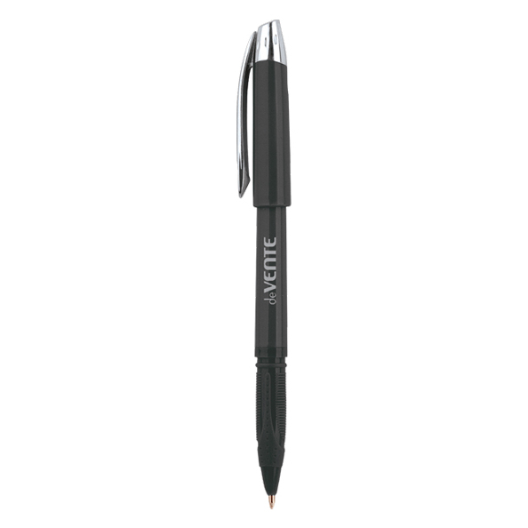 Ручка гелевая 0,5 мм "deVENTE", с непрозрачным корпусом и пластиковым держателем, ЧЕРНАЯ
