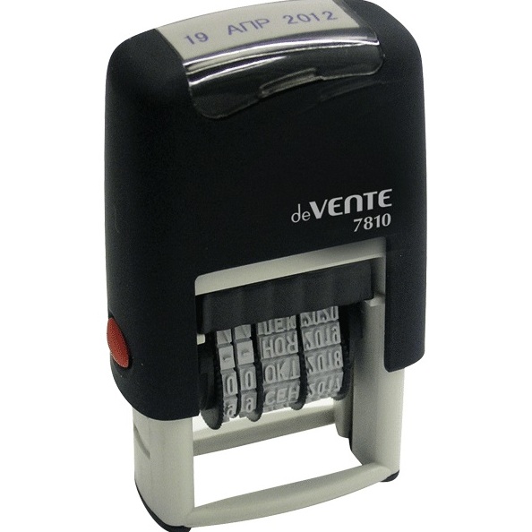 Датер автоматический "deVENTE" 7810, 3 мм, буквенное отображение месяца, в блистере